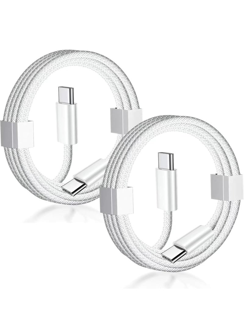 SYOSI USB C to USB C Charger Cable 2Pack 1M 60W Nylon Braided USB C Charger Cable Fast Charging Type C Data Lead for iPhone 16/15 Pro Max Galaxy S24 S23 iPad Pro MacBook Pro Pixel Switch LG - Image 1